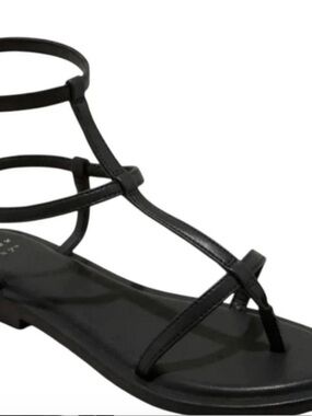 a new day Black Strappy T‑Bar Gladiator Sandals